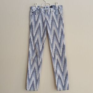 Adriano Goldschmied Aztec Jean The Stilt Cigarette White Blue Skinny Denim - 27